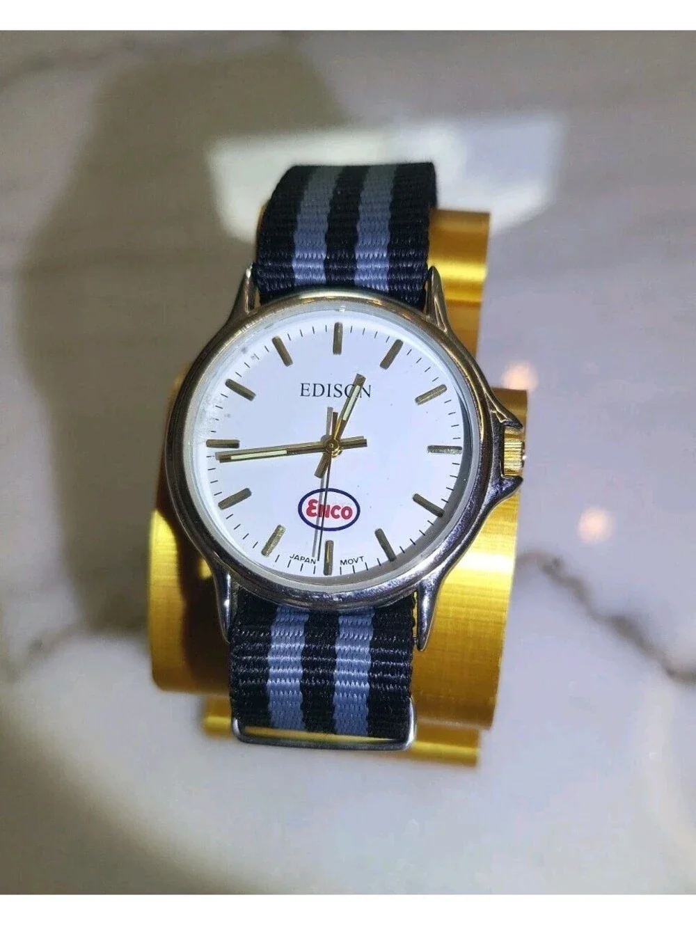 Edison Men's Quartz Watch Working New Battery Automobilia 37mm 8.75
